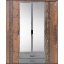 Pol-Power Drehtürenschrank Chicago 159 x 197 x 54 cm Braun