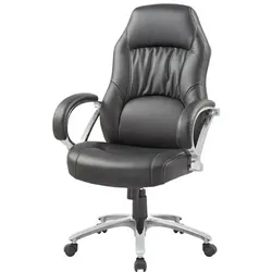 SIGMA Bürostuhl EC902, Kunstleder, verstellbare Sitzhöhe, Kopfstütze, schwarz