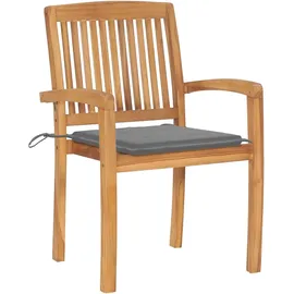 vidaXL Stapelbare Gartenstühle mit Kissen 59,9 x 96,1 x 27,8 cm braun 4 St.