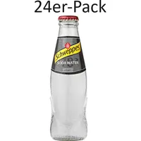 24er-Pack Schweppes Soda Water,Alkoholfreie Getränke Soda Wasser 18cl Glas