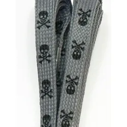 Schnürsenkel 120 skull grey blk