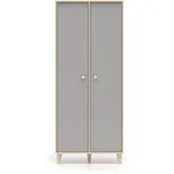 petits-meubles Kleiderschrank 80 x 190 x 51 cm Holz grau