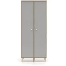 petits-meubles Kleiderschrank 80 x 190 x 51 cm Holz grau