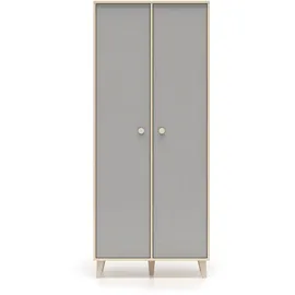 petits-meubles Kleiderschrank 80 x 190 x 51 cm Holz grau