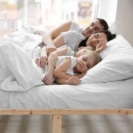 Homestyle4u Familienbett 270 x 200 cm Braun