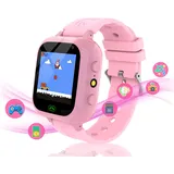 MiracDan Smartwatch Kinder mit SIM Karte, Kinder Smartwatch mit Anruffunktion 25 Spiele SOS Kamera Musik Schrittzähler Wecker HD Touchscreen, Telefon Ukh Kinder Geschenke für Mädchen Jungen