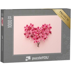puzzleYOU Puzzle Puzzle 1000 Teile XXL „Ein Herz aus Orchideen“, 1000 Puzzleteile, puzzleYOU-Kollektionen Orchideen