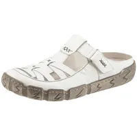 Rieker Clog Sabot, Sommerschuh, Schlappen, Hausschuh mit Ziernähten weiß 38 EU