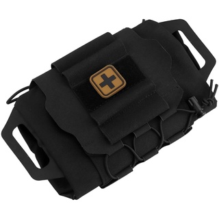 Tarnnetz Schnell einsetzbare Tasche für medizinisches Erste-Hilfe-Set, taktische MOLLE-IFAK-Aufbewahrungstasche, zweiteiliges System, Outdoor-Sport, Jagdtasche, Schwarz