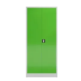 Classix Stahlschrank X-530335 lichtgrau, gelbgrün 80,0 x 38,0 x 180,0 cm, aufgebaut