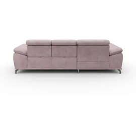 sit&more Ecksofa SIT & MORE "Cabrio L-Form, B: 295 cm, mit Sitztiefen-, Arm- & Kopfteilverstellung", rosa (rose), B:295cm H:87cm T:180cm, 100% Polyester, Sofas, Ecksofa, 2 Nierenkissen, Federkern, optional Bettfunktion und Stauraum