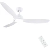 CJOY Deckenventilator mit Beleuchtung, 132 cm Deckenventilator mit Beleuchtung und Fernbedienung Leise, DC Umkehrbar, Speicher 3CCT, Dimmbar, 6 Geschwindigkeiten, Zeitschaltuhr Für Schlafzimmer