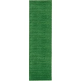 Morgenland Gabbeh FEIN Uni - dunkelgrün - 300 cm, 18 mm, 1 St., grün Teppichläufer