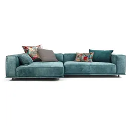 Bullfrog Ecksofa 0221 Wumms Leder Blau, Grün Petrol