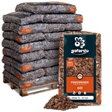 GALAMIO Pinienrinde Pinienmulch Rindenmulch Pinie Mulch Garten Pflanzen Dekor Pinus Pinea Natur Mittelmeer Kiefer Mittel 15-25mm 60l x 26 Sack 1.560l / 1 Palette Paligo