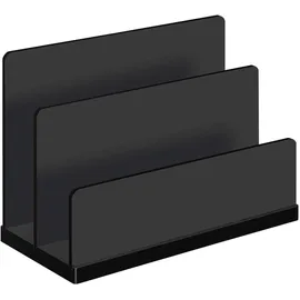 Wedo Briefständer Black Office Acrylglas 2 Fächer 15 x 6,8 x 10,7 cm Schwarz