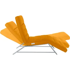 W.Schillig Relaxliege daily dreams Leder/Polyester 65 x 91 x 170 cm Gelb mit Kissen