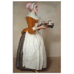 Wandbild ARTLAND "Das Schokoladenmädchen. Um 1744/45", beige (farbe bild(er): naturfarben), B:60cm H:90cm, Bilder, als Alubild, Outdoorbild, Leinwandbild, Poster, Wandaufkleber