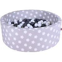 Knorrtoys Bällebad soft grey white stars inkl. 300 Bälle grey/creme