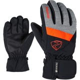 Ziener Jungen LEIF GTX Junior Ski-Handschuhe/Wintersport | Wasserdicht, Atmungsaktiv, Dark Melange.Black, 6