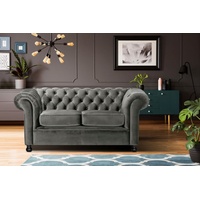 Home Affaire Chesterfield-Sofa »Chesterfield Home 2-Sitzer«, mit edler Knopfheftung und typischen Armlehnen grau