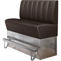 Gastro Hochbank | Braun | B:H 160 x 133 cm | Gestreift | Leder | Bistro Hochbank, Thekenbank