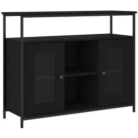 vidaXL Sideboard Schwarz 100x35x80 cm Holzwerkstoff