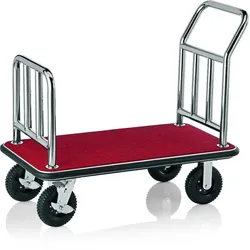 gastlando Gepäckwagen Edelstahl , rote Bodenauslage