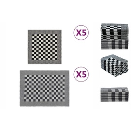 vidaXL Handtuch 10-tlg. Handtuch-Set Schwarz und Weiß Baumwolle, (10-St) schwarz