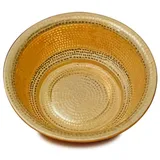 HUFENYU Handgehämmertes Kupferbecken, tragbare Pediküre-Kupferschale, Fußbad, Kupferschalen, Kupferfeuerschale for Waschen des Gesichts, Fußbad(Yellow,16.1in)