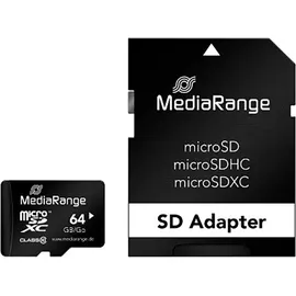 MediaRange microSDXC 64GB Class 10 + SD-Adapter