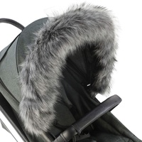 For-Your-Little-One aFHACWBC-DG120 - Pram Fur Hood Trim kompatibel On Bebe Confort, Dark Grey