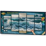 Schipper Malen nach Zahlen Meisterklasse Polyptychon 5 St. 132 x 72 cm blau