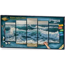Schipper Malen nach Zahlen Meisterklasse Polyptychon 5 St. 132 x 72 cm blau