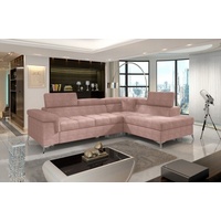 JVmoebel Ecksofa, Ecksofa L-Form Sofa Couch Design Polster Schlafsofa Textil rosa