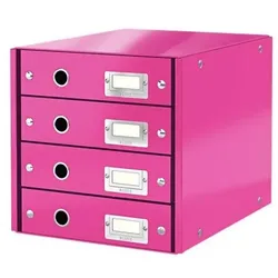 LEITZ Schubladenbox Click & Store WOW, 4 Schübe, pink