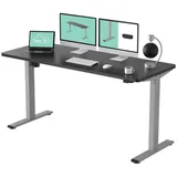 FLEXISPOT Schreibtisch Basic-Series (mit einteiligen Tischplatten), Elektrisch höhenverstellbarer Schreibtisch, 2- Fach-Teleskop grau|schwarz 140 cm x 80 cm