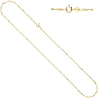 Goldkette JOBO Halsketten Gr. Gelbgold 333, Länge: 42 cm, goldfarben (gelbgold 333) Damen Goldketten Singapurkette 333 Gold 42 cm 1,8 mm