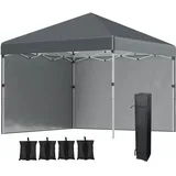 Outsunny Faltpavillon 2,97 x 2,97 m, - Dunkelgrau