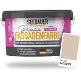 SEEBAUER diy Silikonharz-Fassadenfarbe Braun 2,5L für Außen (No. 611 Hazel Eyes) Selbstreinigende Fassadenfarbe mit Lotuseffekt - Geeignet für Putz, Mauerwerk und Beton