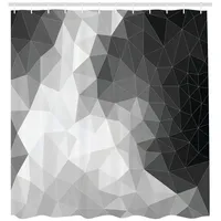 ABAKUHAUS Duschvorhang Polygon Dreieck 175 x 200 cm schwarz