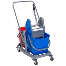 Homcom Putzeimer Wischwagen Blau/Rot