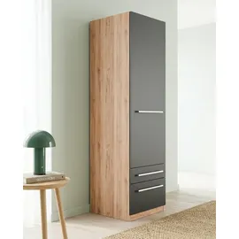 Priess Wäscheschrank Barcelona 48 x 193 x 54 cm Braun/Schwarz