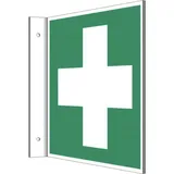 MBS FIRE Fahnenschild Erste Hilfe Kreuz 15 x 15 cm nachleuchtend