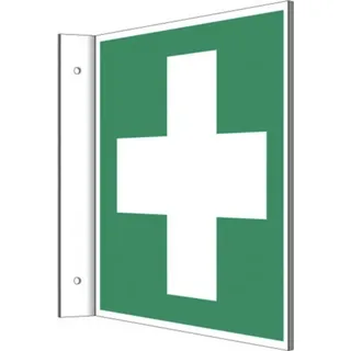 MBS FIRE Fahnenschild Erste Hilfe Kreuz 15 x 15 cm nachleuchtend