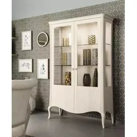JV Möbel Vitrine Luxus 48 x 212 x 138 cm Weiß