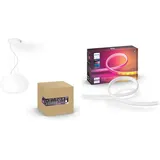 Philips Hue White & Col. Amb. LED Pendelleuchte Flourish & White & Color Ambiance Gradient Lightstrip Basis-Set (2 m)
