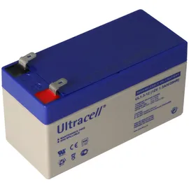 Ultracell UL1.3-12 Ultracell Blei Akku 12 Volt, 1,3Ah mit 2 Faston 4,8mm Kontakten