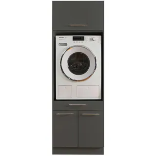 laundreezy Waschmaschinenschrank mit Schrankaufsatz 67,5 x 200 x 67,5 cm Anthrazit