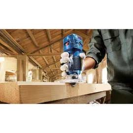 Bosch Kantenfräse GLF 55-6 inkl. 2x Einmaulschlüssel, 1x Spannzange, Parallelanschlag, Führungsrolle